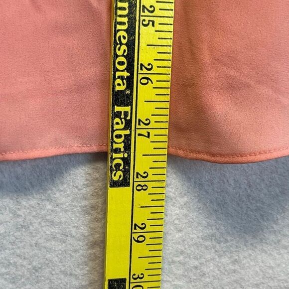 LOFT Blouse Size Large Pink Black Trim Tie Neck Sleeveless Top Crew Neck Pretty - Picture 8 of 11